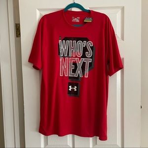 Red Under Armour t-shirt